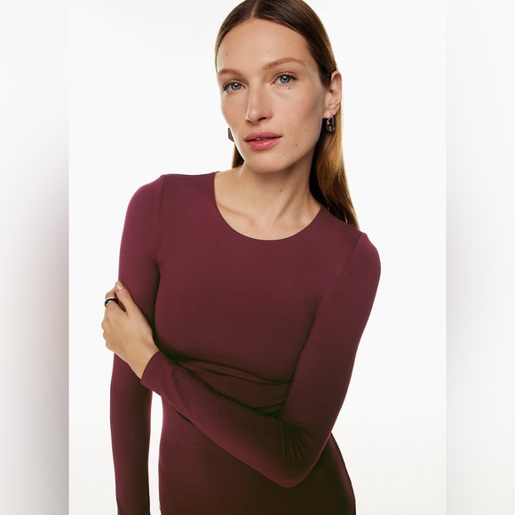 SOLD @ LOCAL CONSIGNMENT Aritzia Babaton Contour Crew Longsleeve Mini Dress NWT - Picture 4 of 7